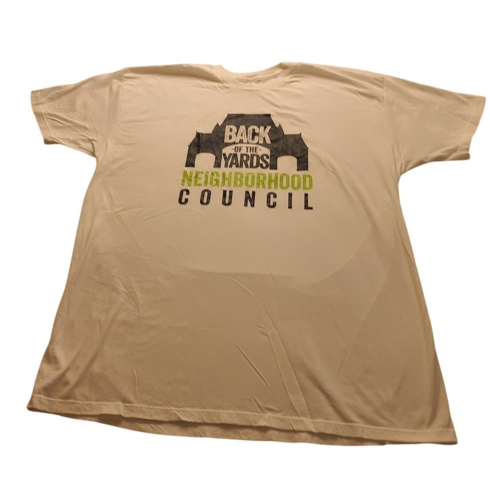 Alstyle Back of‎ the Yards Neighborhood Council White Men's Graphic T-Shirt 2XL